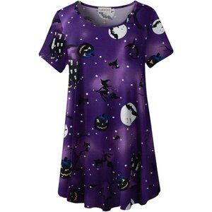 Oversized Short Sleeve Tunic - Round Neck Casual Summer Top for Leggings